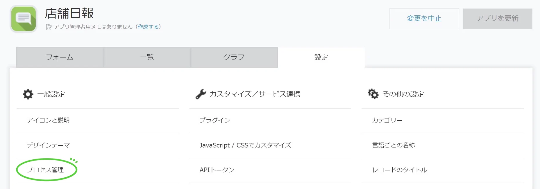 kintoneプロセス管理設定